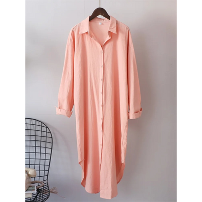 Elena – Blusenkleid mit langen Ärmeln und umgeschlagenem Kragen