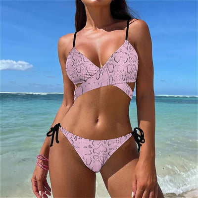 Jara® | Bikini-Badeanzug mit Schlangenhautmuster