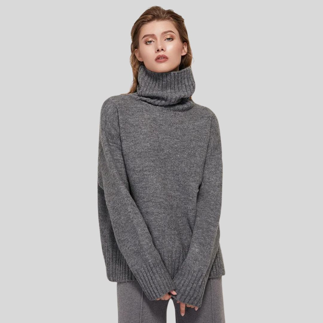 Brenda - Weicher Kaschmir-Rollkragenpullover mit Rippbündchen