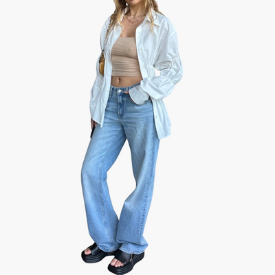 Dunkle Damen Bluse mit Raffung - Elegante lockere Bluse