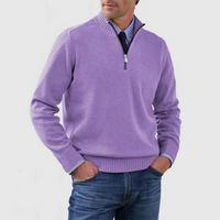 Pullover Herren Half Zip Modern | Warm Komfort Freizeit in Lila