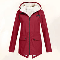 Gipfelfreund Wasserdichte Winterjacke mit flauschigem Fellfutter in Rot