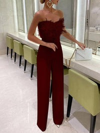 Priscilla - Stilvoller Jumpsuit mit Röhrenoberteil in Rot