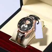 Business-Style Quartz Watch in Gold Schwarz