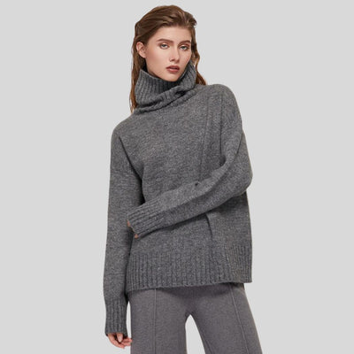 Brenda - Weicher Kaschmir-Rollkragenpullover mit Rippbündchen