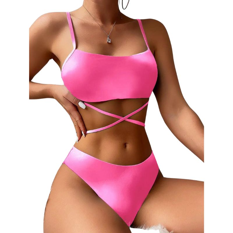 Luciana® | 3-teiliger Bikini-Badeanzug mit Schnürung und Strandrock