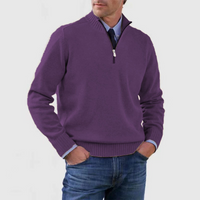 Pullover Herren Half Zip Modern | Warm Komfort Freizeit in Violett