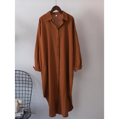 Elena – Blusenkleid mit langen Ärmeln und umgeschlagenem Kragen