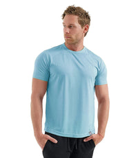 Herren Kurzarm Rundhals Einfach T-Shirt in Hellblau