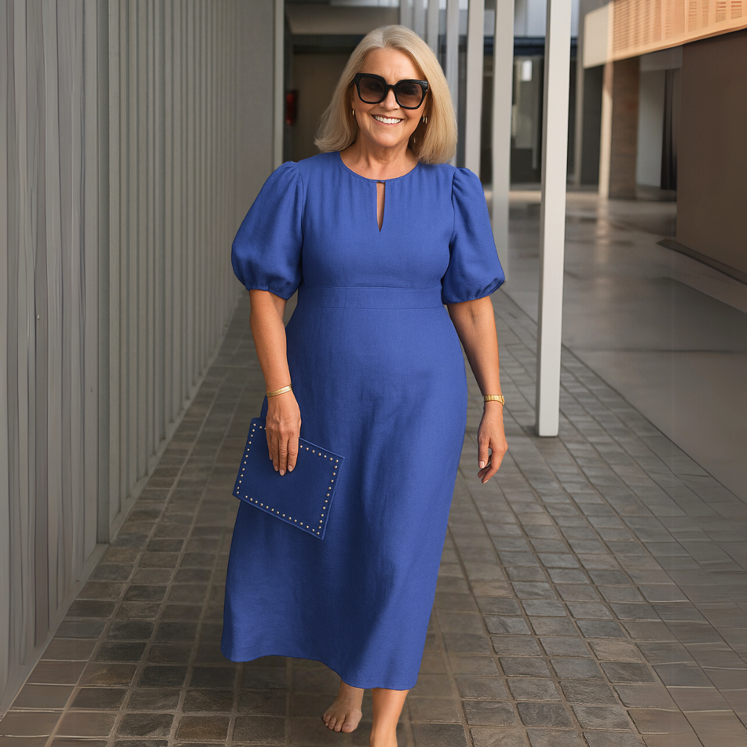 Els™ | Elegantes schlichtes Kleid mit V-Ausschnitt