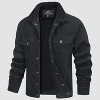 Herren Winterjacke aus Samt - Stefan in Dunkelgrau