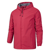 Regenjacke Herren Leicht | Wasserdicht Atmungsaktiv in Rot