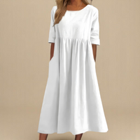 Linnea | Leichtes Baumwollkleid in Weiß