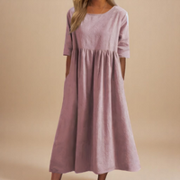 Linnea | Leichtes Baumwollkleid in Rosa