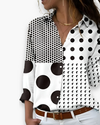 Damen Lässige Druckbluse | Zeitloser Stil in Grau