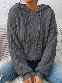 Kuscheliger Plüsch-Strickpullover in Holzkohle