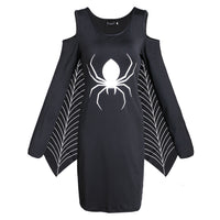 Spinnen Druck Halloween Kostum Kleid | Mini in Schwarz