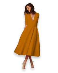 Damen Elegantes Festliches Kleid | Ärmellos Maxi in Gelb