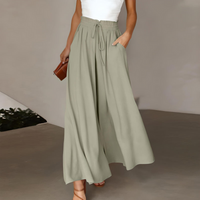 Damen Bequeme Elegante Freizeithose | Ideal Für Alltag und Freizeit in Grau