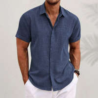Herren Klassisches Button-up Hemd | Sommerlich Elegant in Dunkelblau