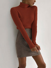 Klassischer Rollkragenpullover für Damen | Lässig in Karamell