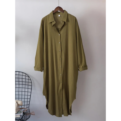 Elena – Blusenkleid mit langen Ärmeln und umgeschlagenem Kragen