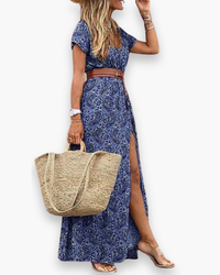 Frauen’s Elegantes Sommerkleid | Maxi in Blau