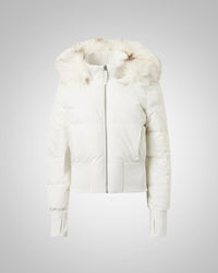 Isabel | Damen Gesteppter Winter Jacke Parka in Weiß