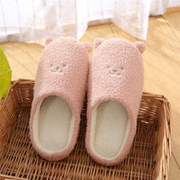 Kuschelige Kuhmuster Pantoffeln in Bär pink