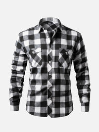 Emil | Herren Flanell Buffalo Karo Hemd in Schwarz