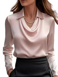 Dionne - Schicke Damenbluse mit langen Ärmeln in Rosa