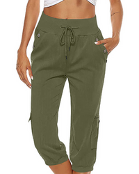 Damen Bequeme Freizeithose | Sportlich in Dunkelgrün