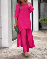 Damen Bequemes Trendiges Freizeitset | Sommerlich in Rose