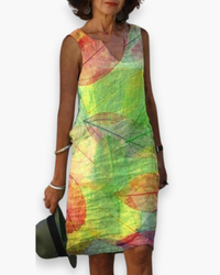 Damen Stilvolles Ärmelloses Kleid | Herbst in Grün