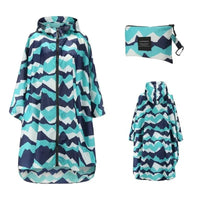 Elegante Unisex-Regenjacke - Rini in Blau/Weiß