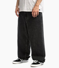 Herren Baggy Jeans Weit Geschnitten | Locker Bequem in Schwarz