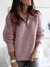 Tara - Schicker Reißverschluss-Pullover in Rot