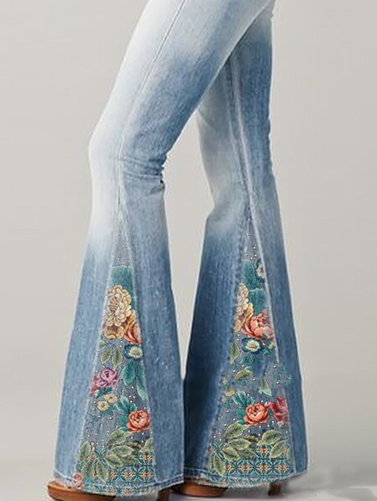 Auslaufende Hose mit trendigem Blumenmuster - Luna