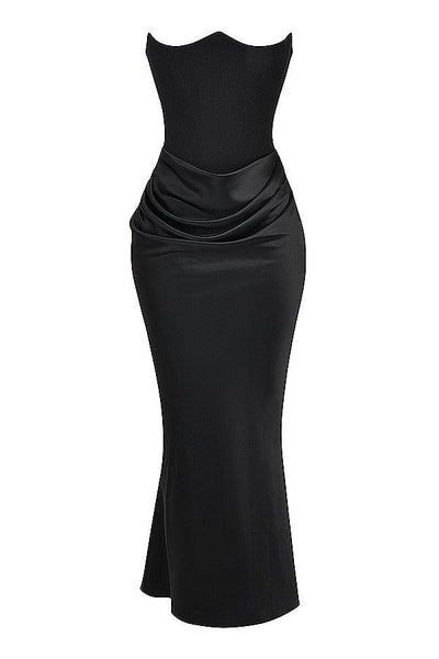 Ezra - Elegantes trägerloses Korsett Maxikleid