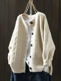 Lorenza | Kabelstrick Cardigan in Beige