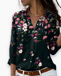 Damen Lässige Druckbluse | Zeitloser Stil in Schwarz