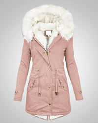 Nele | Damen Gefütterte Winter Parka Jacke in Rosa