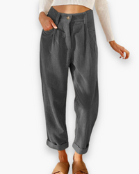 Damen Lässige Stoffhose | Bequeme Passform in Lavendelgrau