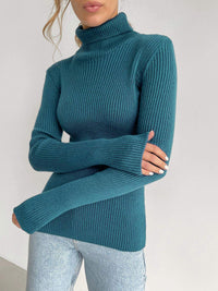 Klassischer Rollkragenpullover für Damen | Lässig in Nebelblau