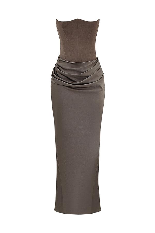 Ezra - Elegantes trägerloses Korsett Maxikleid