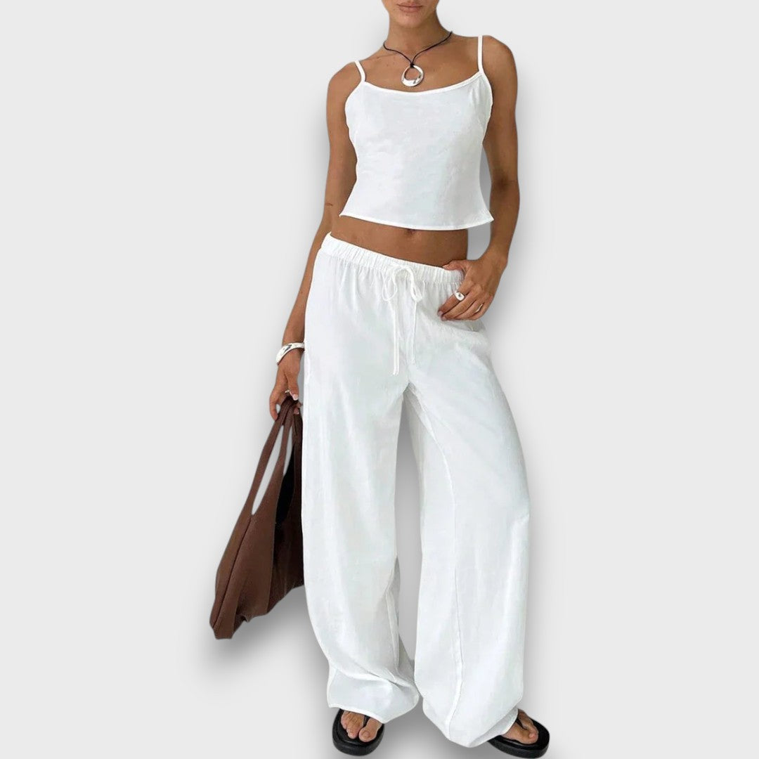 Aerine – Fließende Hose mit hoher Taille