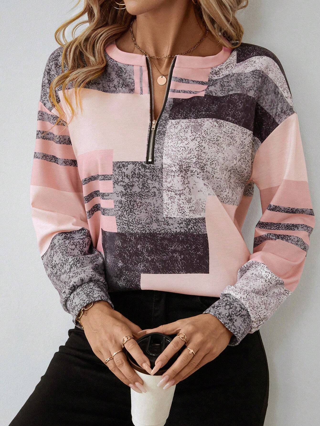 Tricia™ – Sweatshirt mit Grafikprint und Reißverschluss