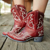 Damen Stilvolle Cowboystiefel | Westernstiefel für Elegante Looks in Rot