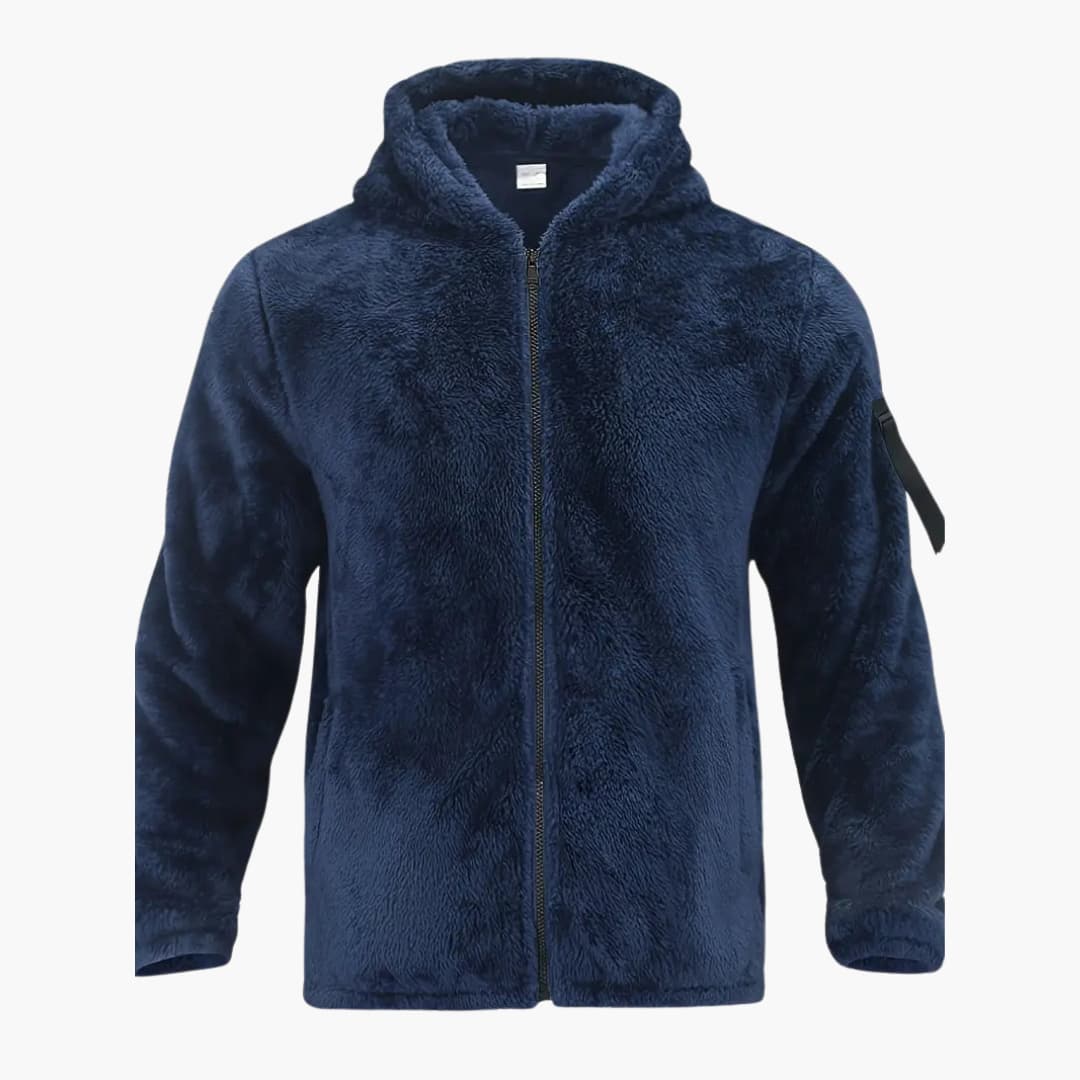 Herren Teddy jacke mit Reißverschluss und langen Ärmeln