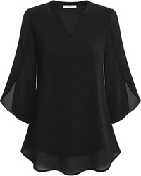 Damen Elegante Luftige Bluse | Vielseitig in Schwarz
